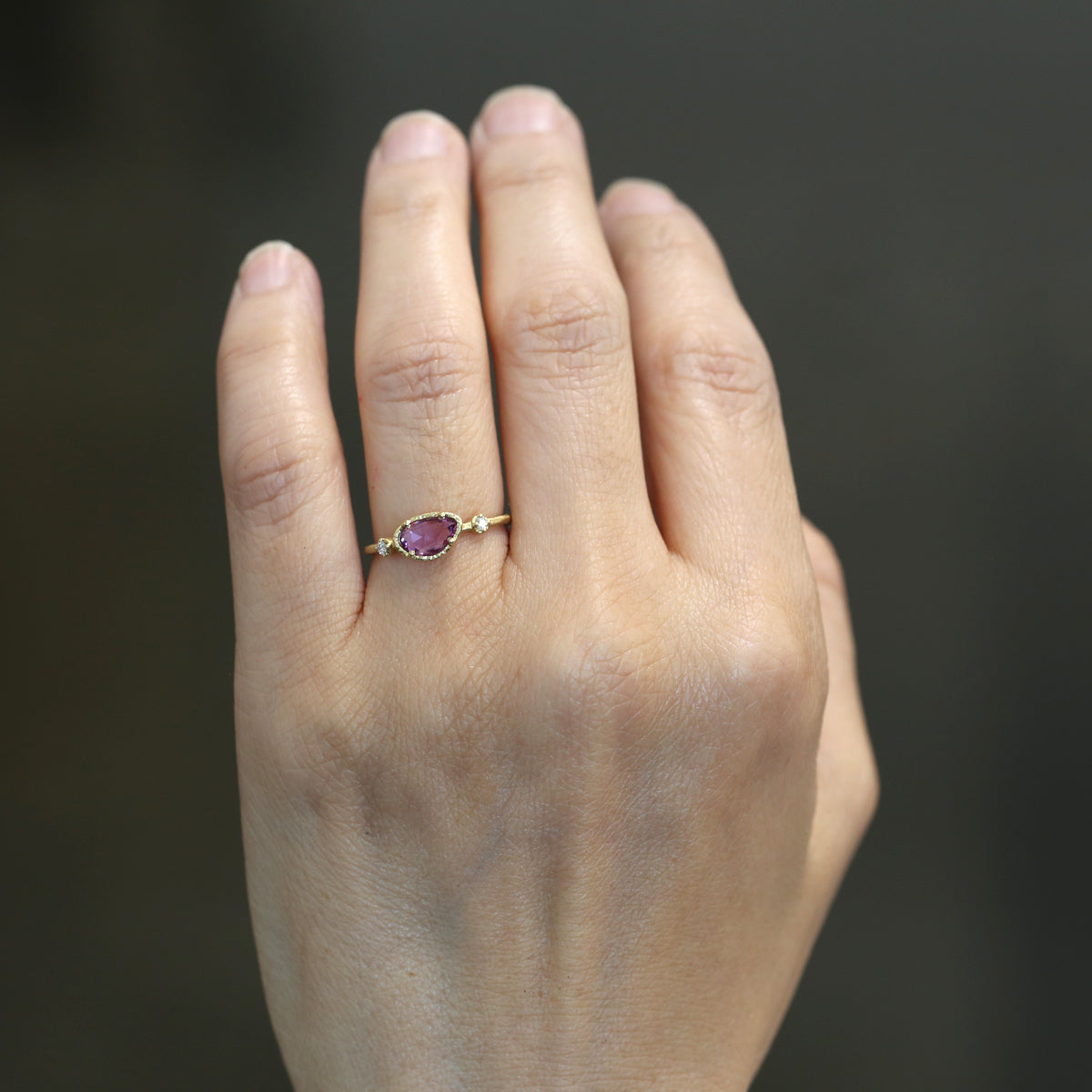 0.65ct Pink Sapphire Muguet Ring