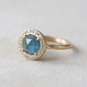1.48ct Blue Tourmaline Halo Ring