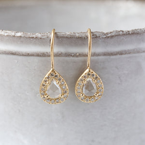 Rose cut diamond earrings