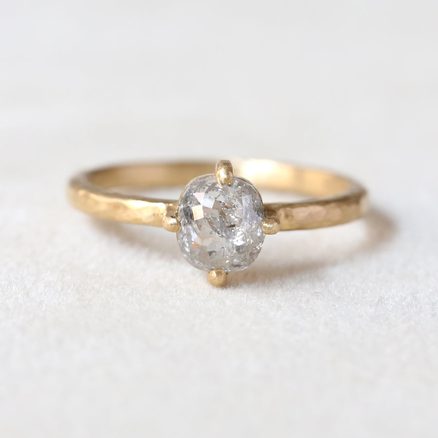 0.89ct grey diamond ring