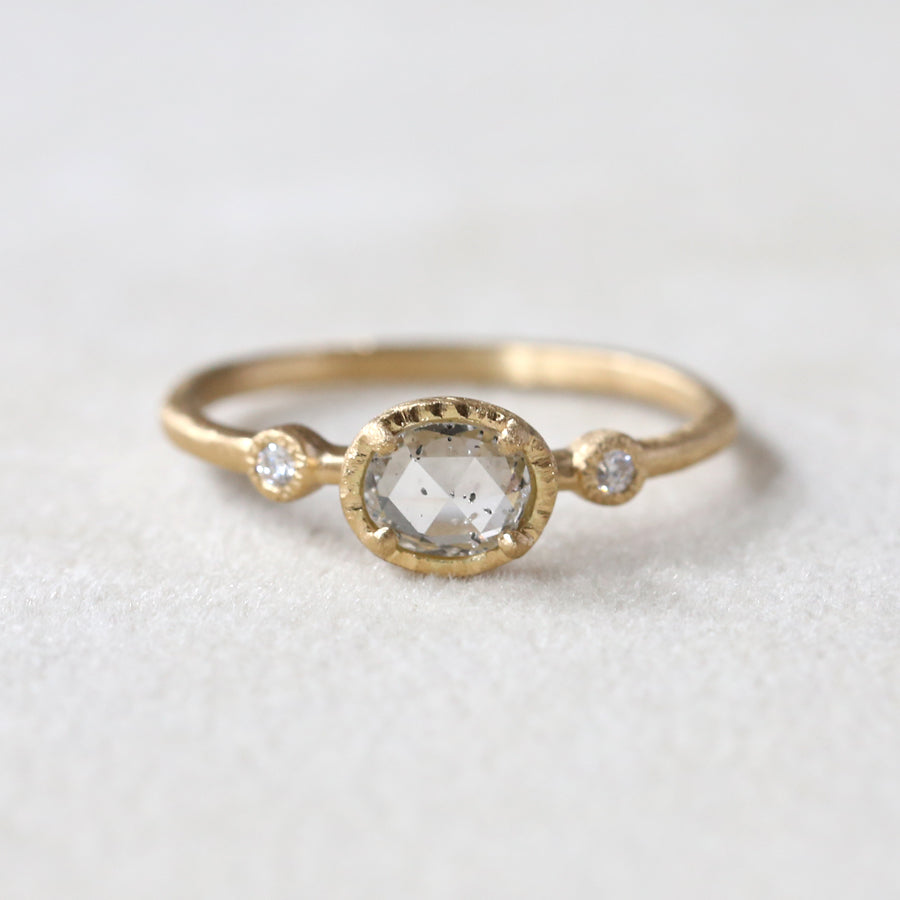 0.38ct grey diamond Muguet Ring