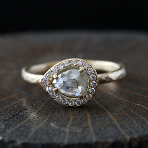 0.58ct  Icy grey diamond ring