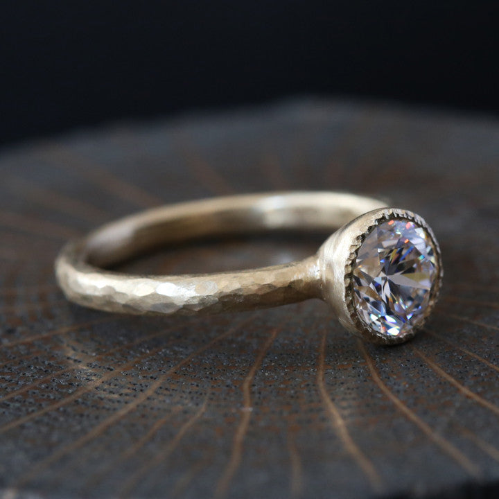 1carat diamond bezel ring