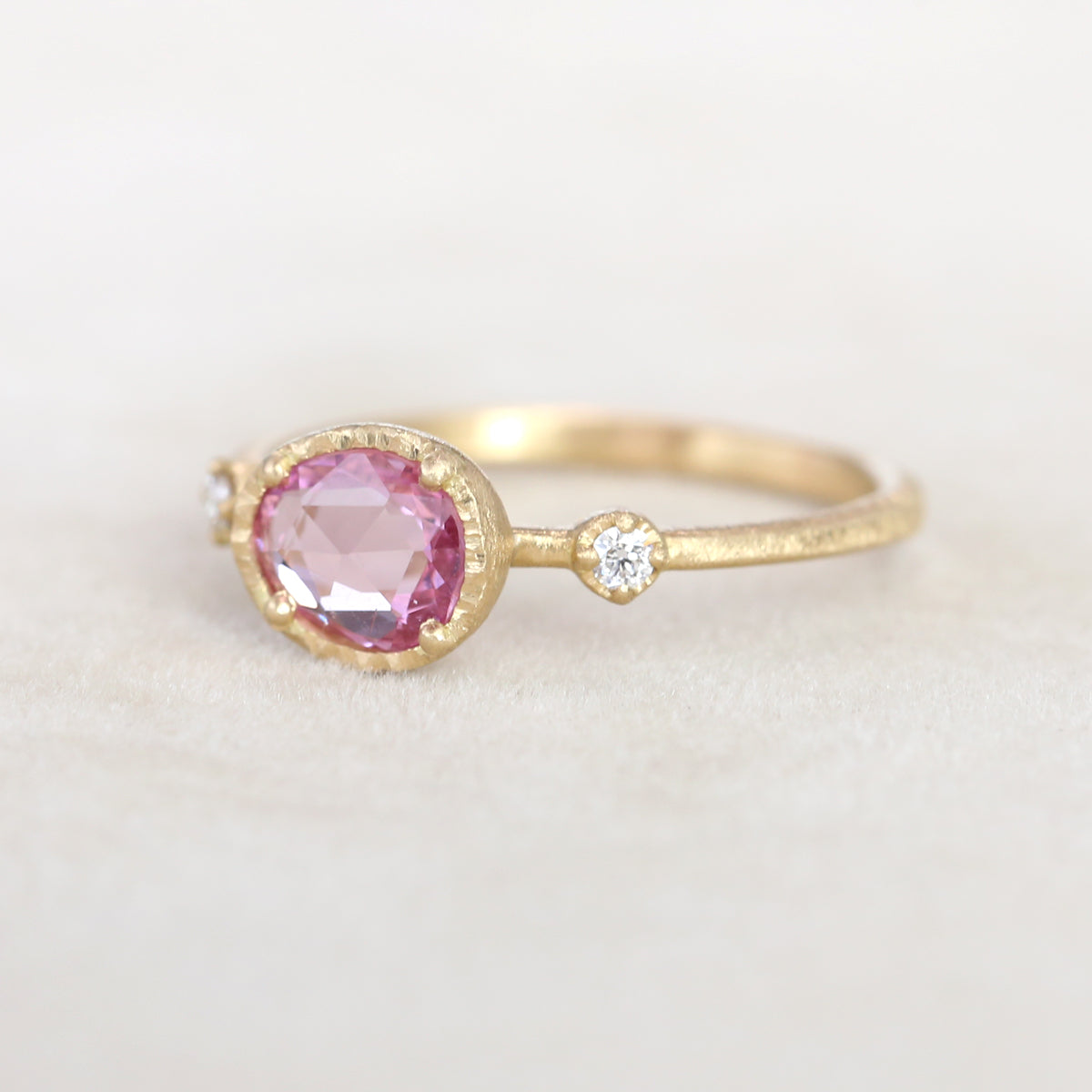 0.65ct Pink Sapphire Muguet Ring