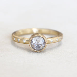 0.87ct grey diamond ring