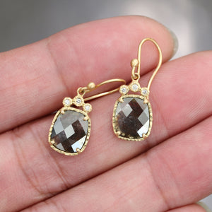 2.26ct dark grey diamond earrings