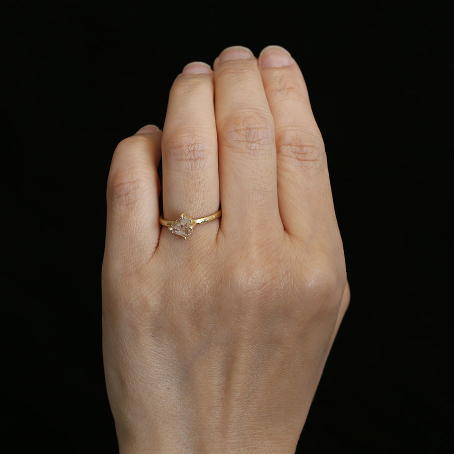 1.23ct Orange Peach diamond ring