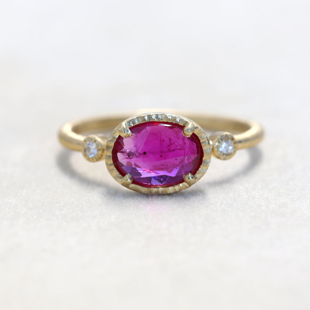 0.95ct Ruby Muguet Ring
