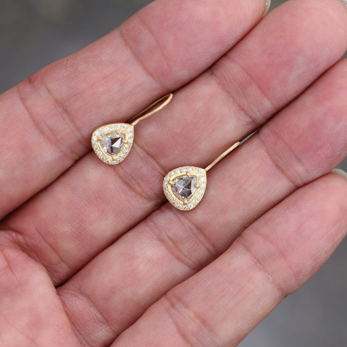 0.78ct Rose cut diamond earrings