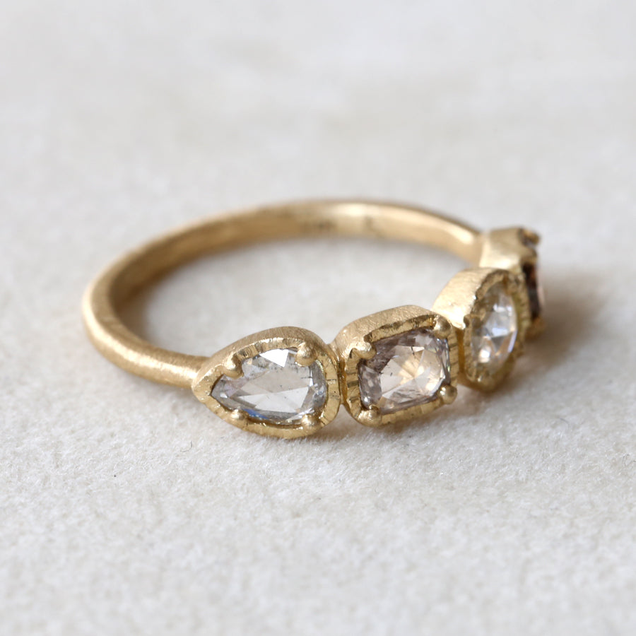 0.84ct 4 bezel diamond ring