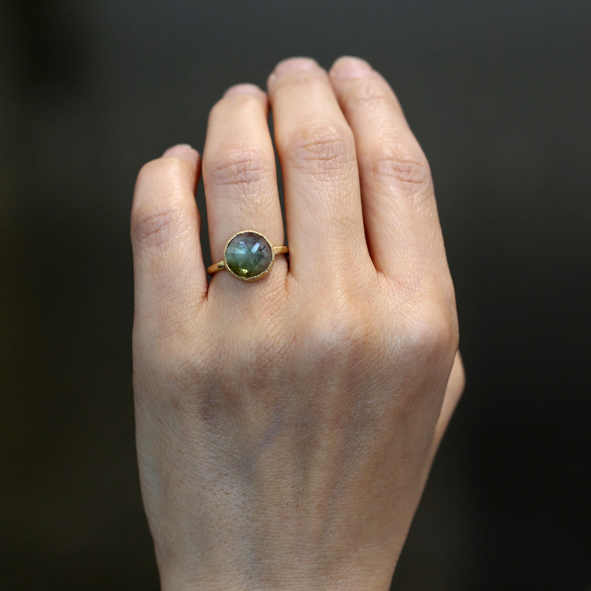 4.00ct pale green tourmaline ring