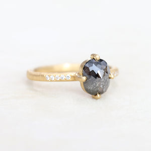 1.46ct dark grey diamond ring