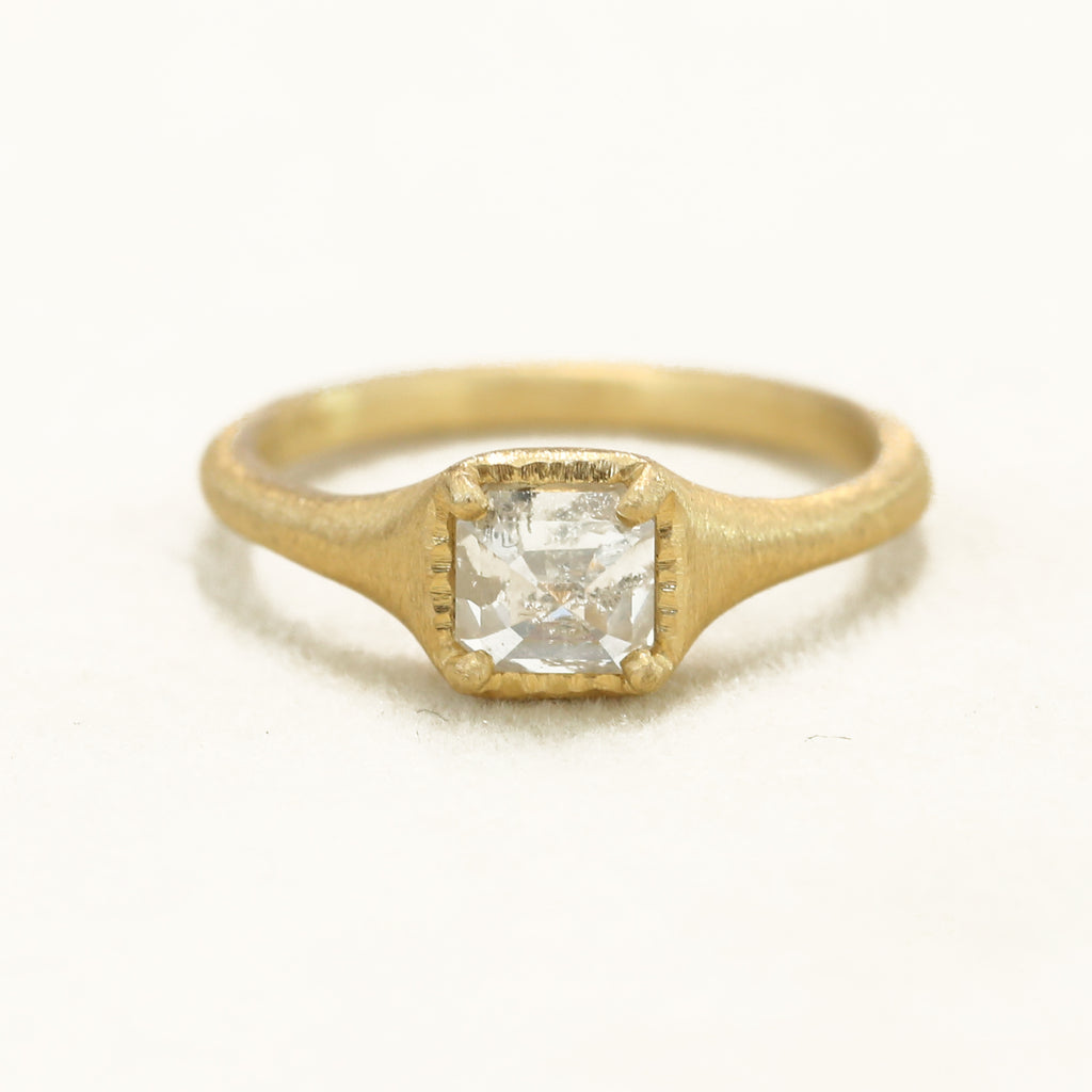 1.02ct grey diamond Zen ring