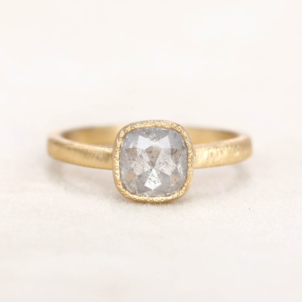 1.25ct icy grey diamond ring