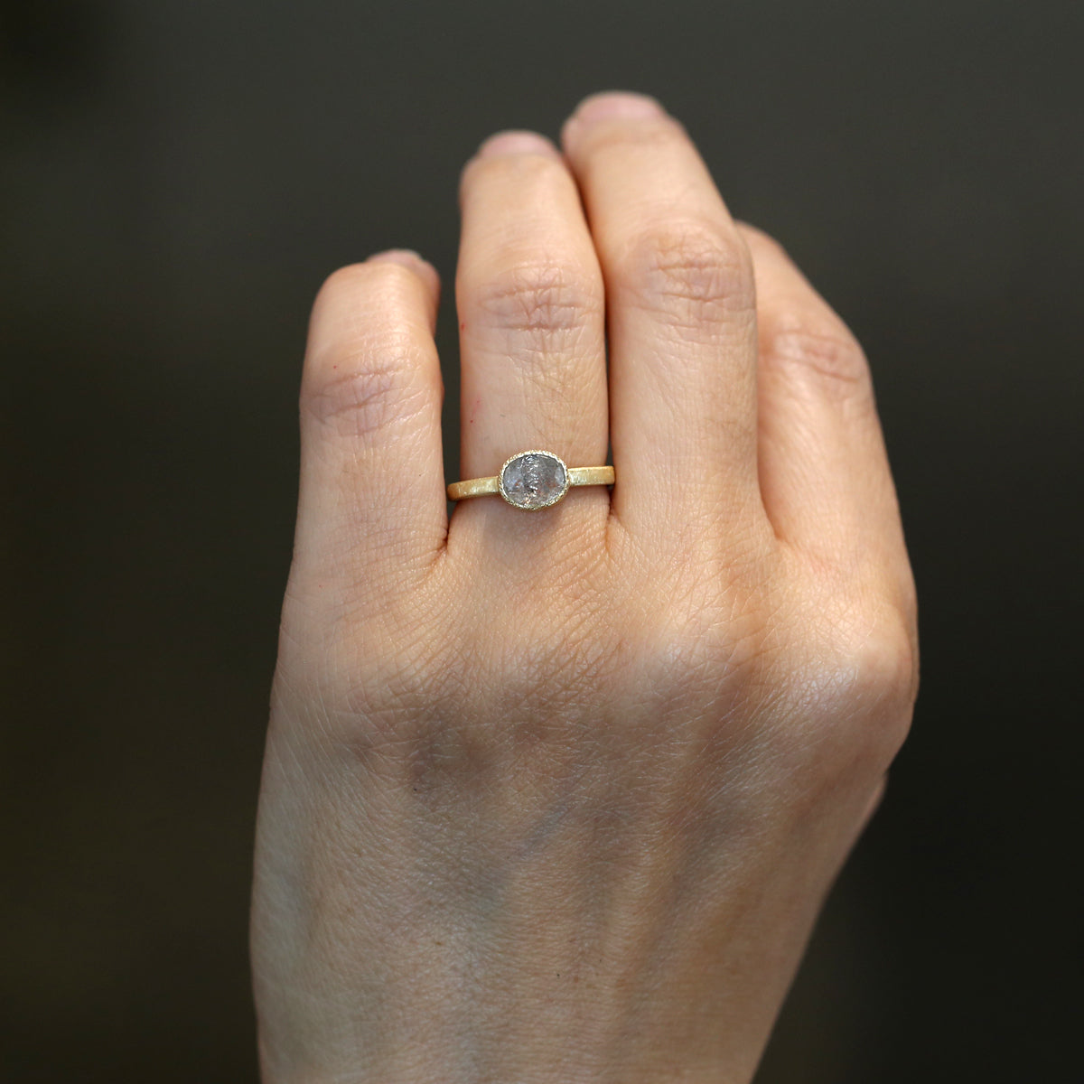 1.43ct grey diamond ring