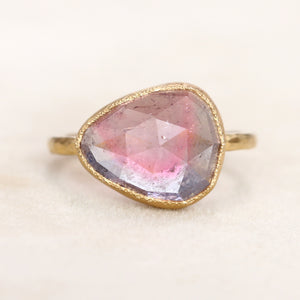 4.95ct pink grey tourmaline ring