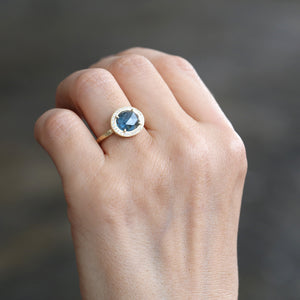 2.20ct Blue Tourmaline Halo Ring