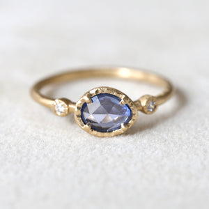 0.57ct Blue Sapphire Muguet Ring