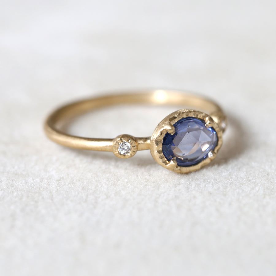 0.57ct Blue Sapphire Muguet Ring