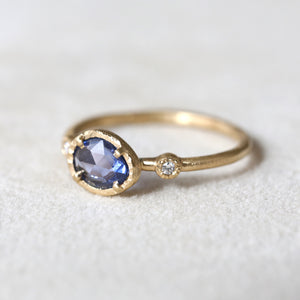 0.57ct Blue Sapphire Muguet Ring