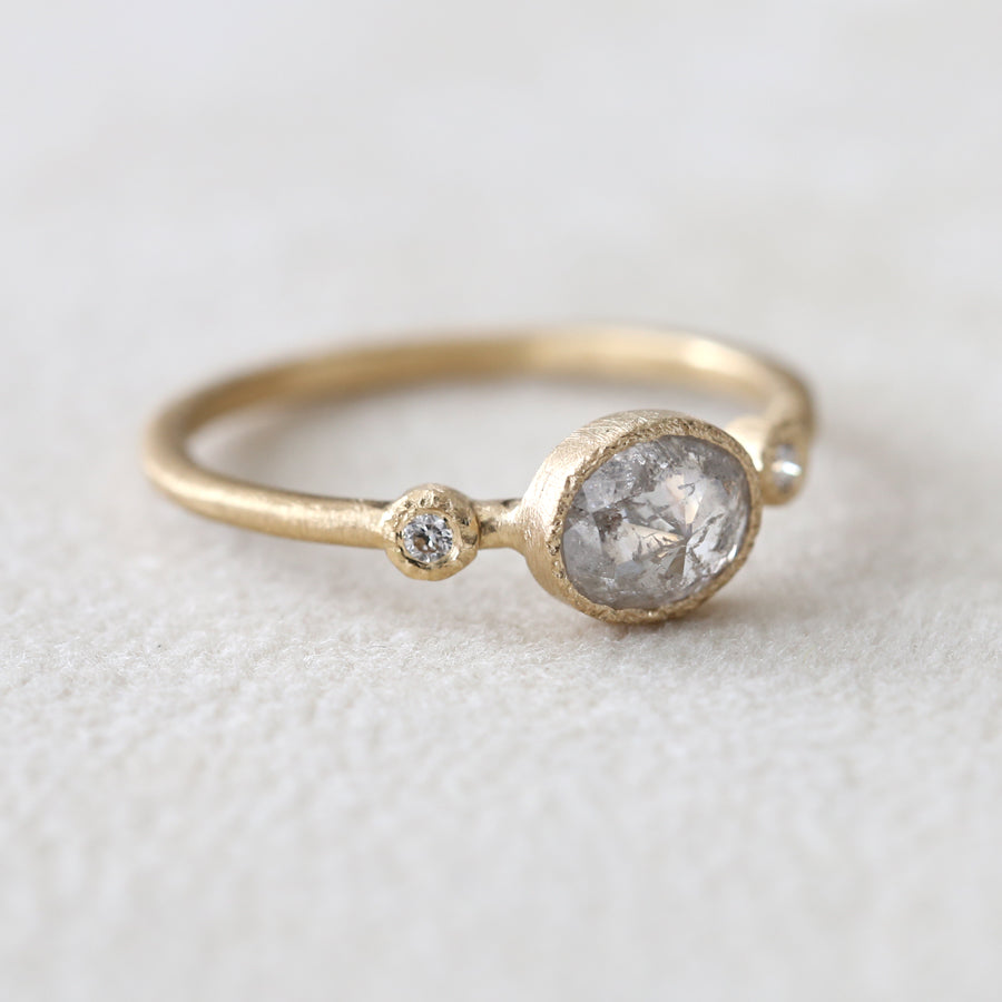 0.74ct grey diamond Muguet Ring