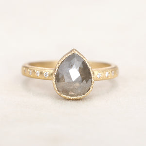 2.63ct opaque grey diamond ring