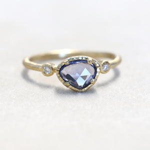 0.61ct Blue Sapphire Muguet Ring