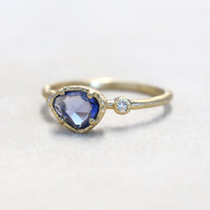 0.61ct Blue Sapphire Muguet Ring