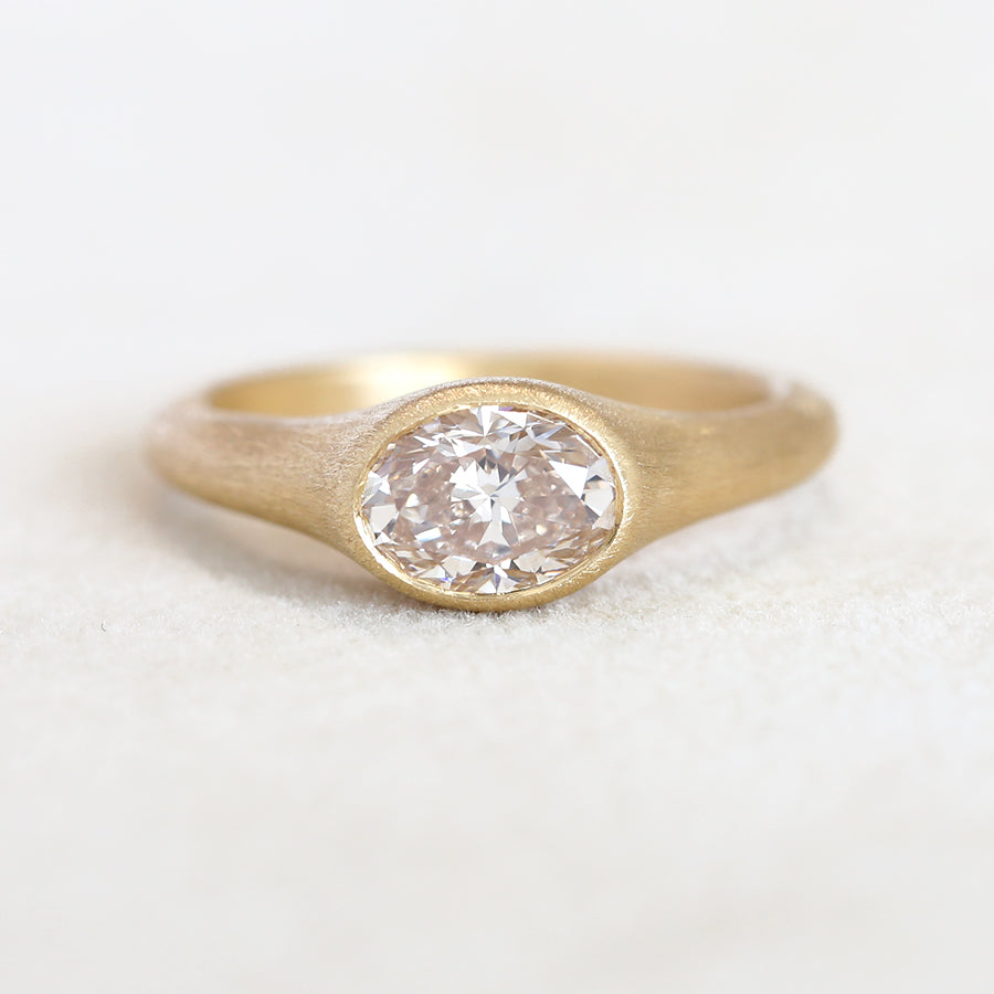 1.03ct Peach Pink diamond ring