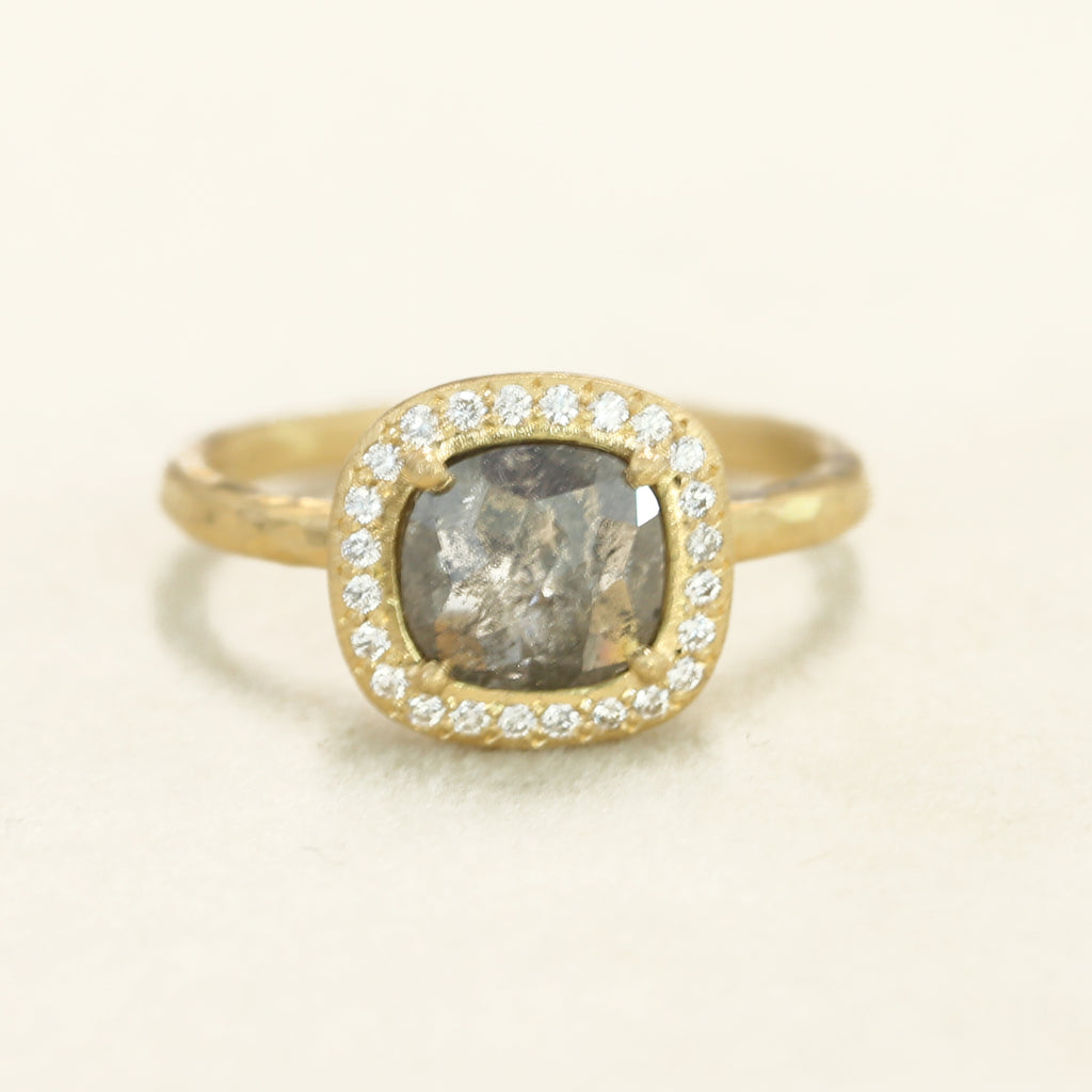 1.32ct Dark Grey diamond ring