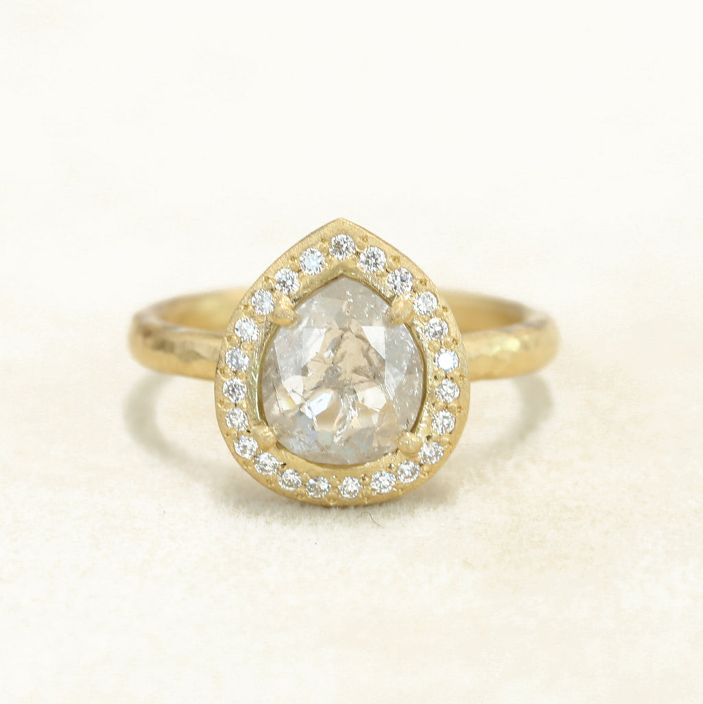 1.38ct icy Grey diamond ring