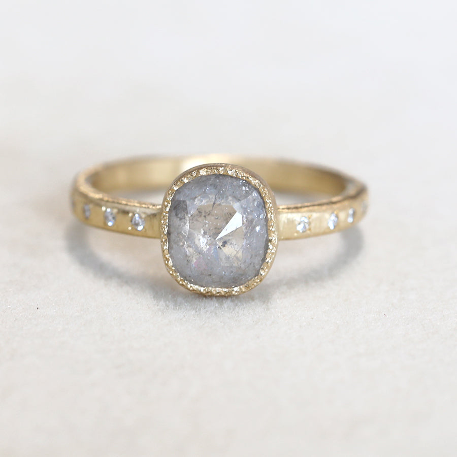 1.28ct grey diamond ring