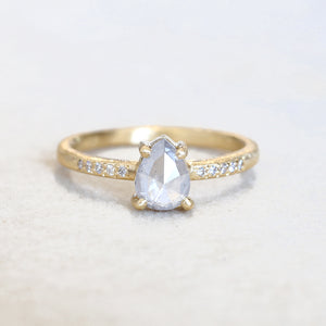 0.91ct milky grey diamond ring