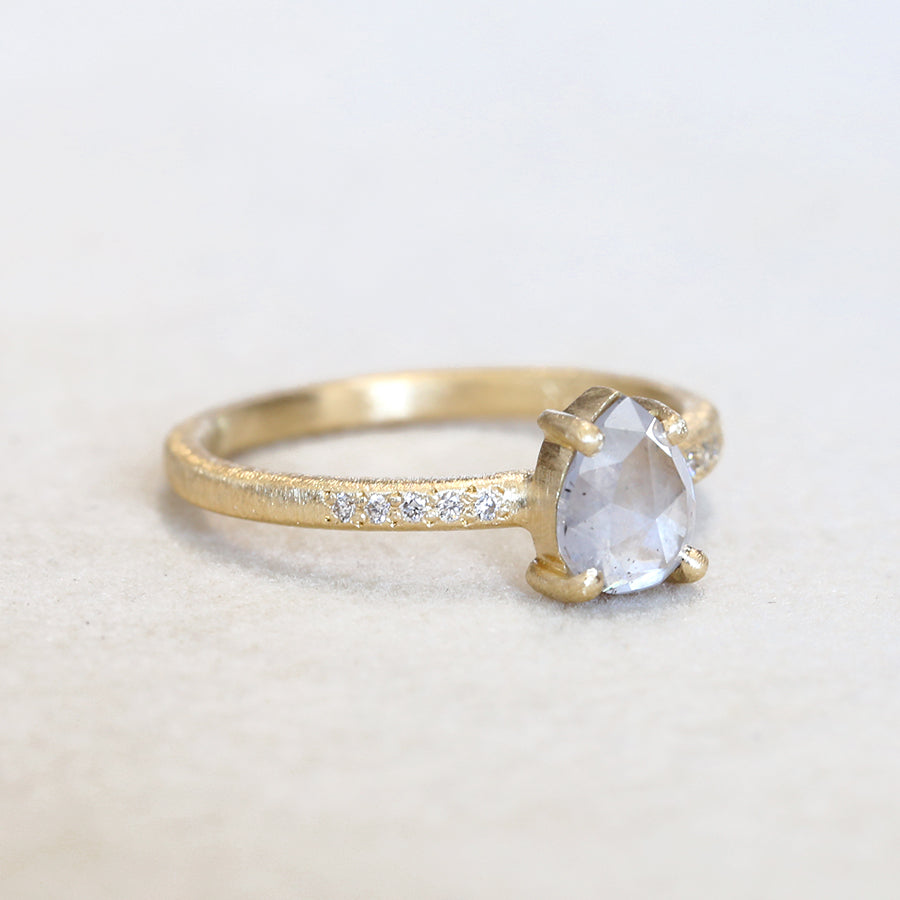 0.91ct milky grey diamond ring