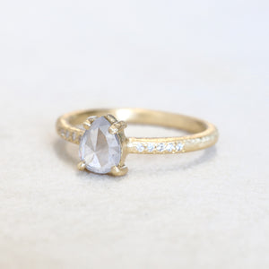 0.91ct milky grey diamond ring