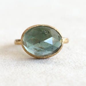 9.91ct Blue green tourmaline ring