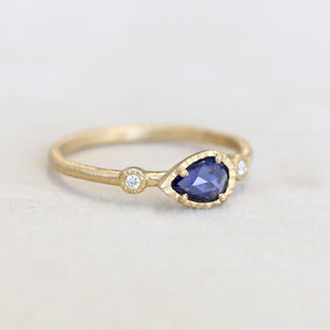 0.33ct Blue Sapphire Muguet ring