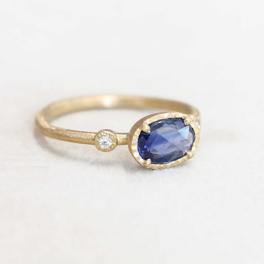 0.83ct Blue Sapphire Muguet ring