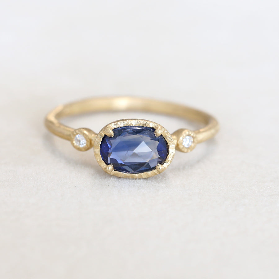 0.83ct Blue Sapphire Muguet ring