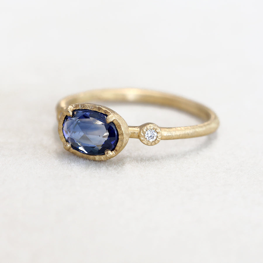 0.83ct Blue Sapphire Muguet ring