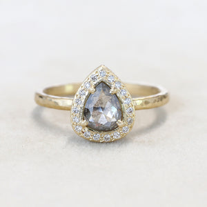 0.77ct dark grey diamond ring