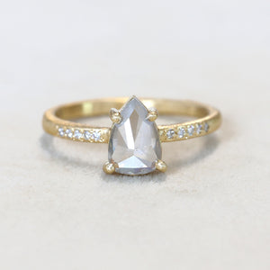 1.04ct milky grey diamond ring