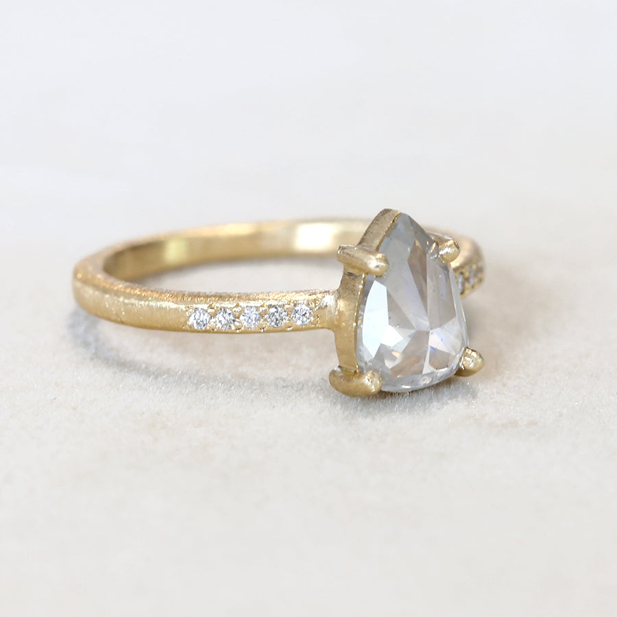 1.04ct milky grey diamond ring