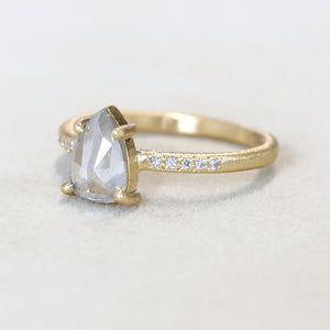 1.04ct milky grey diamond ring