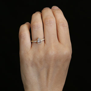 1.04ct milky grey diamond ring