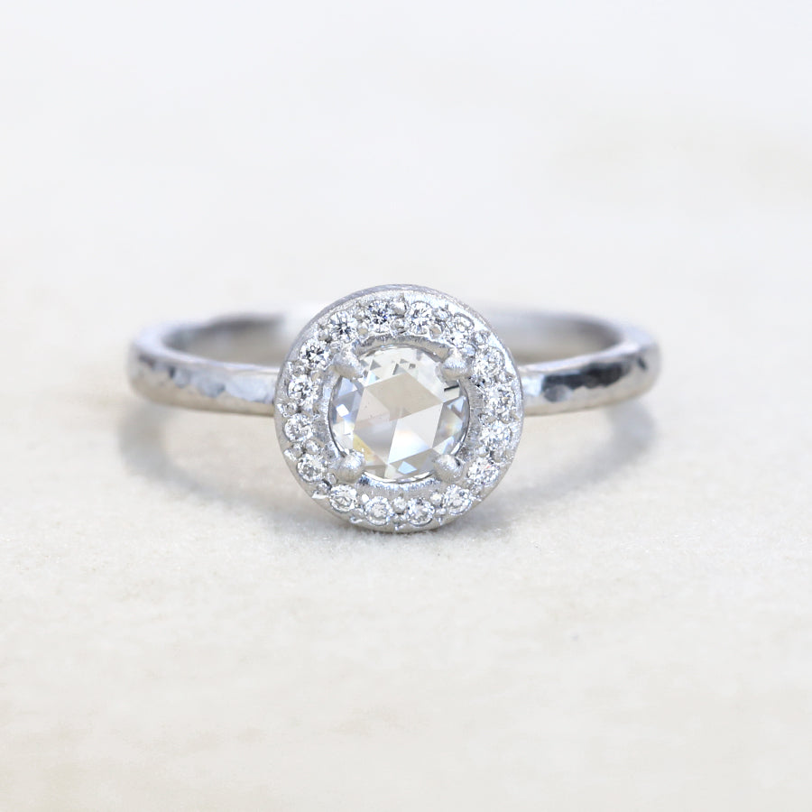 0.30ct rose cut diamond ring