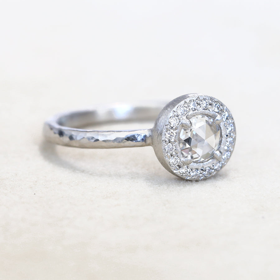 0.30ct rose cut diamond ring