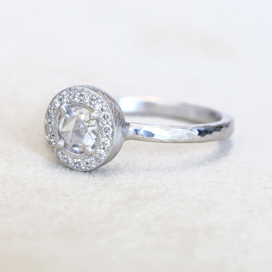 0.30ct rose cut diamond ring