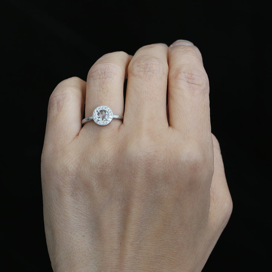 0.30ct rose cut diamond ring