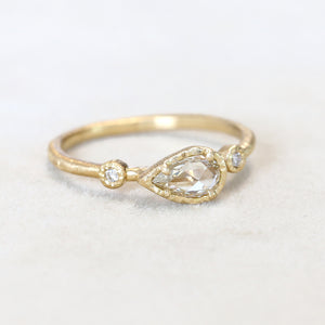 0.32ct light grey diamond Muguet ring